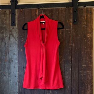 Banana Republic Vibrant Red Tie-Front Blouse
